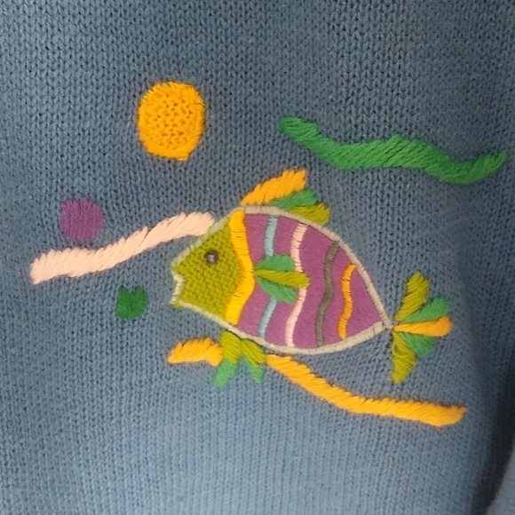 Quacker Factory Hand Detailed Cardigan Vintage FREE w/any Sweater Purchase - Picture 7 of 16